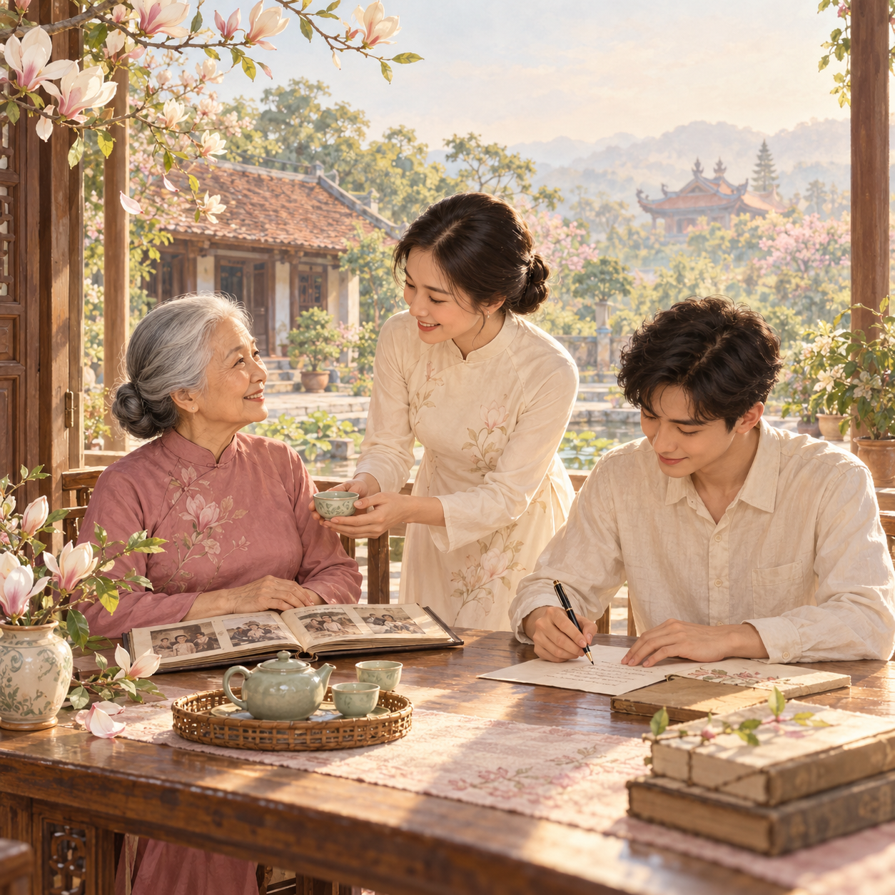 Ba thế hệ cùng chia sẻ câu chuyện trong nếp nhà Việt